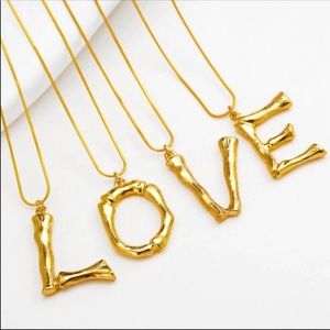 NEW! Trendy Gold Initial Pendant Necklace